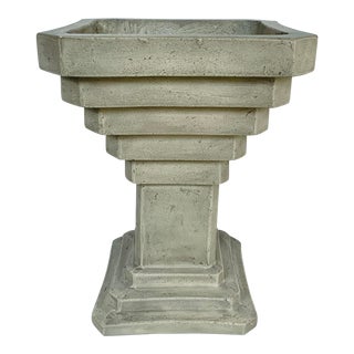 Arteriors Organic Modern Large Gray Concrete Cantilever Planter For Sale