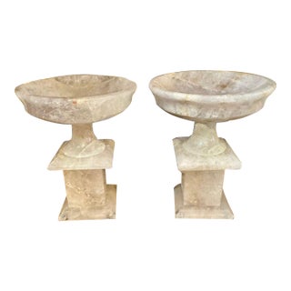 Pair of Large Scale Rock Crystal Tazzas For Sale