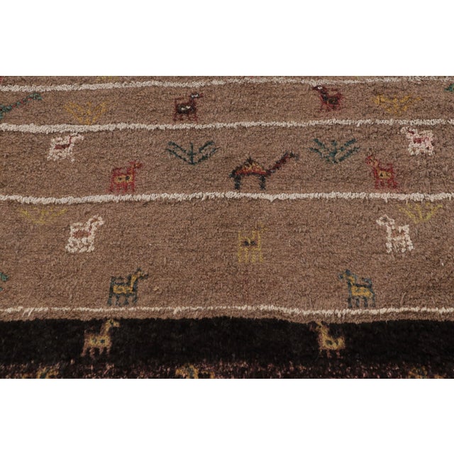 1950s Vintage Turkish Kars Pictorial Rug With Tribal Animal Motifs - Rug & Kilim For Sale - Image 5 of 9