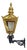 Traditional Brass Wall Lantern with Ornate Cast Iron Bracket For Sale