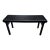 Cb2 Small Black Leather Woven Bench, Modern Matte Black Wood Frame For Sale
