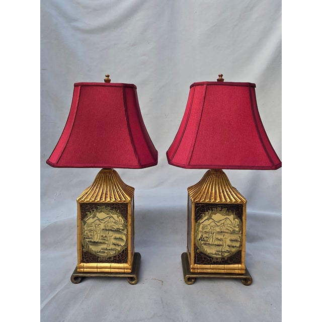 1950s Japanese Style Lamps - Pair For Sale - Image 9 of 10