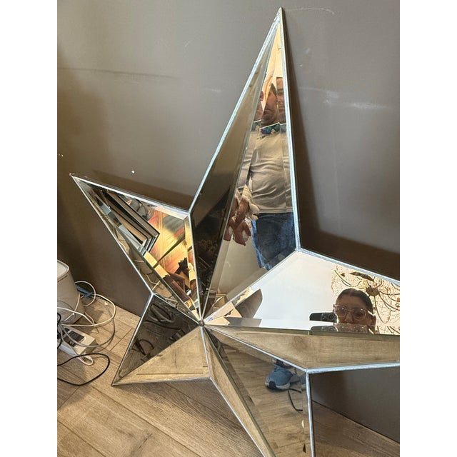 Cubism Vintage Star Shaped Mirror For Sale - Image 3 of 6