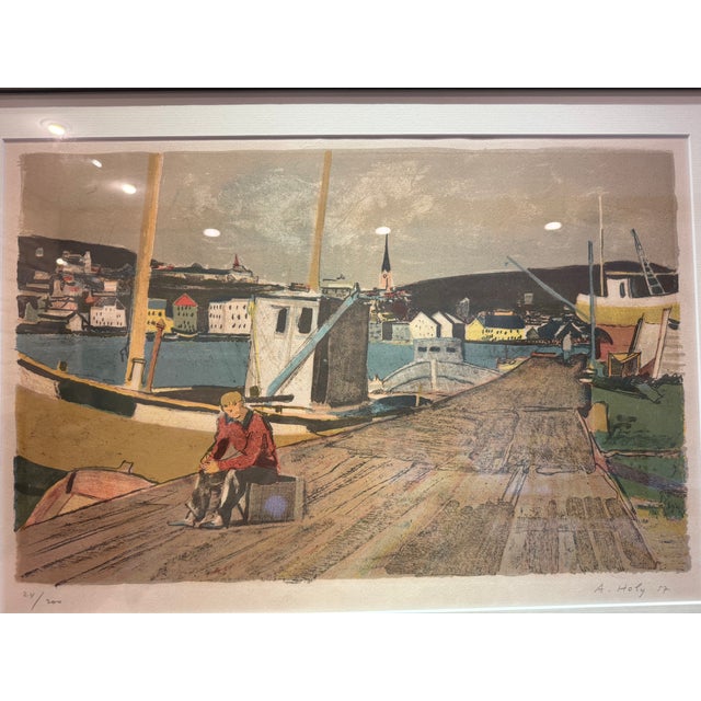 Adrien Holy Original 1957 Mid-Century Lithograph For Sale - Image 4 of 8