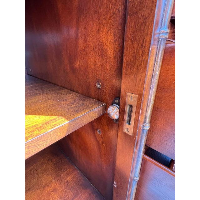 Faux Bamboo Theodore Alexander Credenza Cabinet For Sale - Image 13 of 15