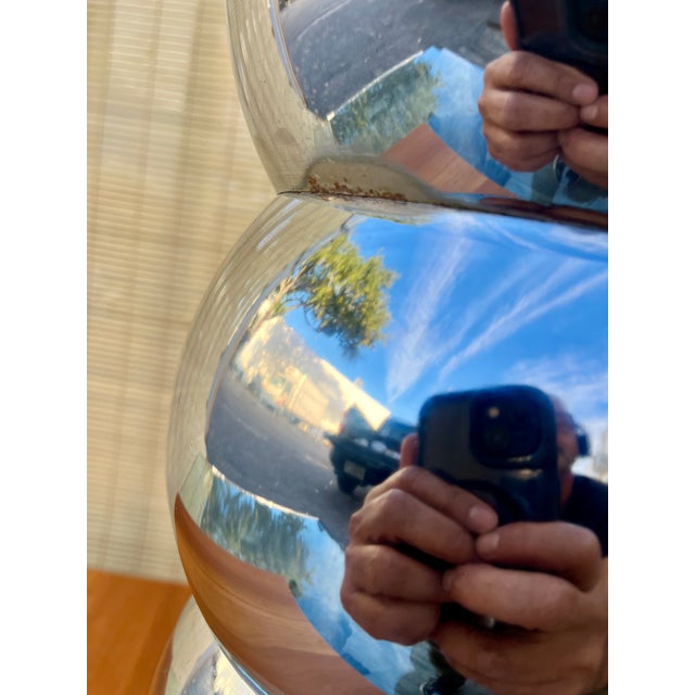 Mid Century Modern Chrome Stacked Ball Table Lamp in the Kovacs's Style. Circa 1970s For Sale - Image 14 of 15