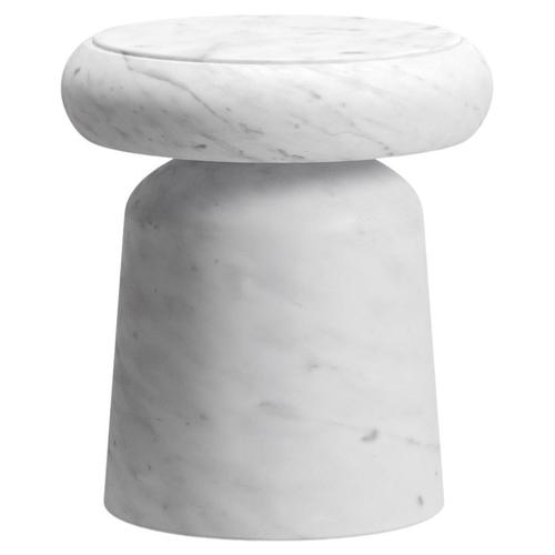 Nissa Bianco Gioia Marble Stool and Side Table by Ivan Colominas For Sale - Image 11 of 11