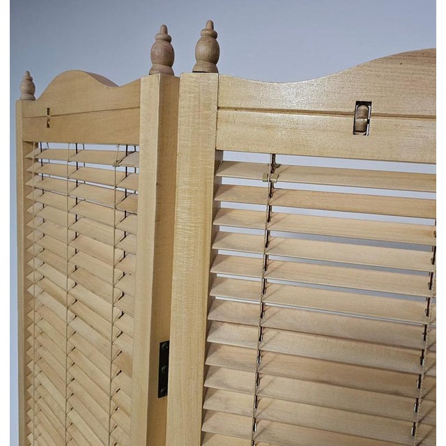French Blonde Beech Room Divider, 1960s For Sale - Image 3 of 17
