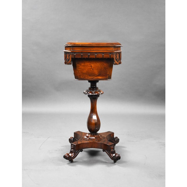 Wood 19th Century William IV English Rosewood Tea Poy For Sale - Image 7 of 16