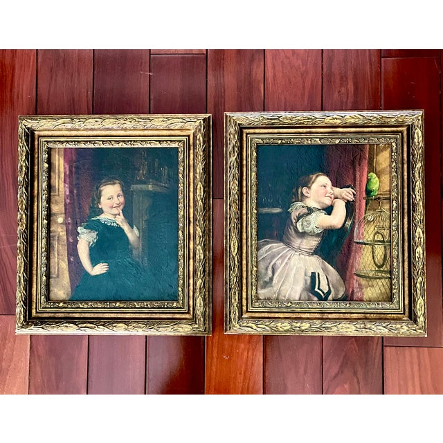 Philipp Hoyall Oil Over-Painted Chromolithograph, Our Pet Polly For Sale - Image 11 of 12