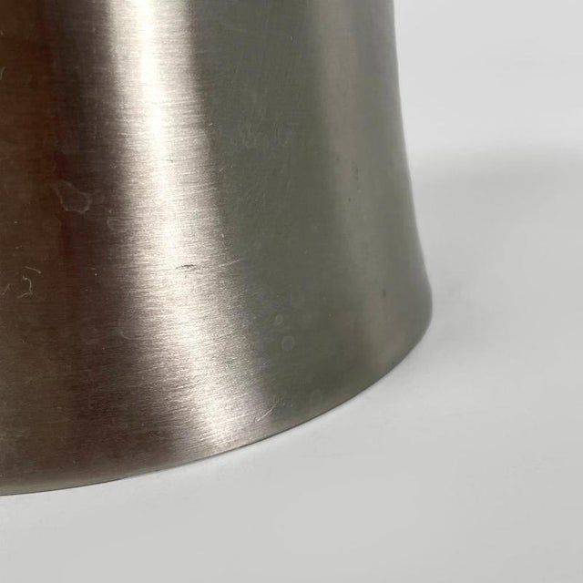 Italian Silver Colored Round Vase in Stainless Steel, 2000s For Sale - Image 12 of 14