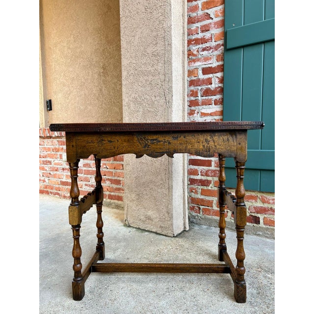 Late 19th Century Antique English Game Table Flip Top Victorian Oak C1880 Mahjong Square Table For Sale - Image 5 of 18