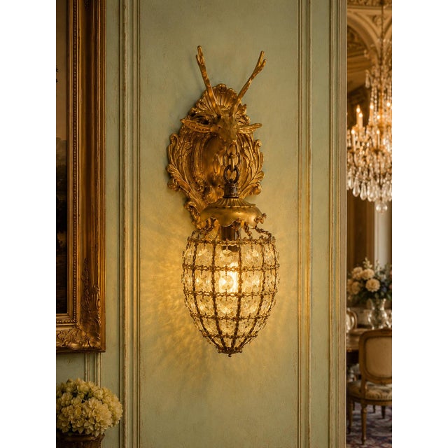Late 20c French Louis XVI Gilt Bronze Sconces Wall Lamps - Pair For Sale - Image 10 of 16
