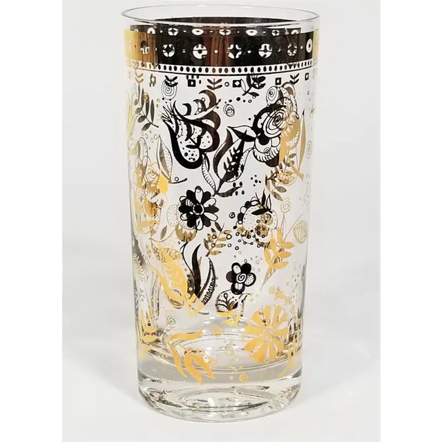 Georges Briard 22k Gold 1960s Glassware Barware. Set of 8. For Sale - Image 9 of 17