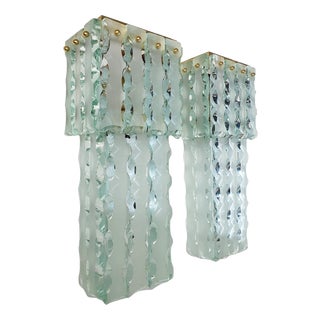 Mid-Century Modern Murano Wall Sconces from Mazzega, Italy, 1960s, Set of 2 For Sale