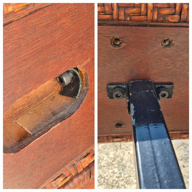 Late 20th Century Late 20th Century British Colonial Style Wicker Sleigh Bed Frame - Queen Size For Sale - Image 5 of 10