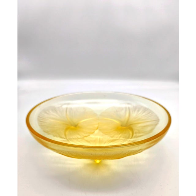 René Lalique Vintage Amber and Opalescent Glass Bowl by René Lalique, 1920s For Sale - Image 4 of 10