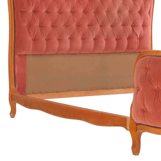 Wood Full Size French Corbeille Style Bed, C. 1945 For Sale - Image 7 of 10