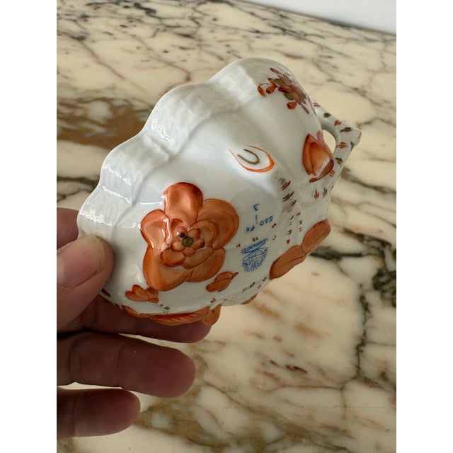 Chinese 20th Century Herend Chinese Bouquet Nut / Trinket Dish in Rust For Sale - Image 3 of 7