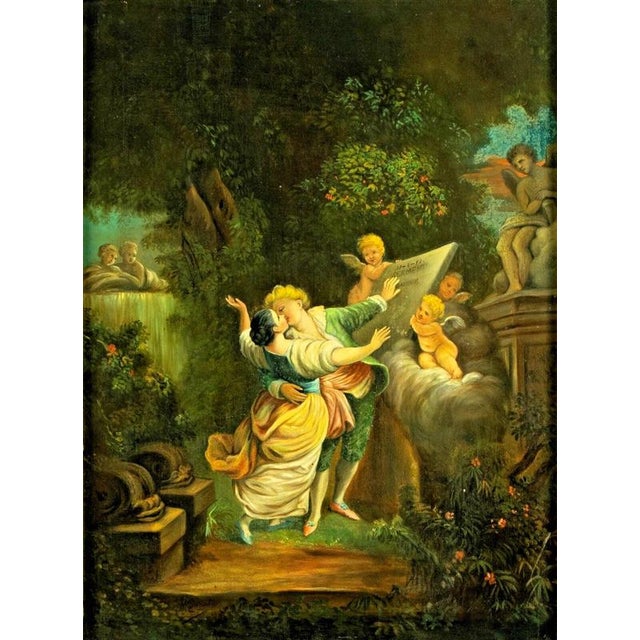 Rococo Italian School, The Sermon of Love, 1886, Oil Painting For Sale - Image 3 of 8