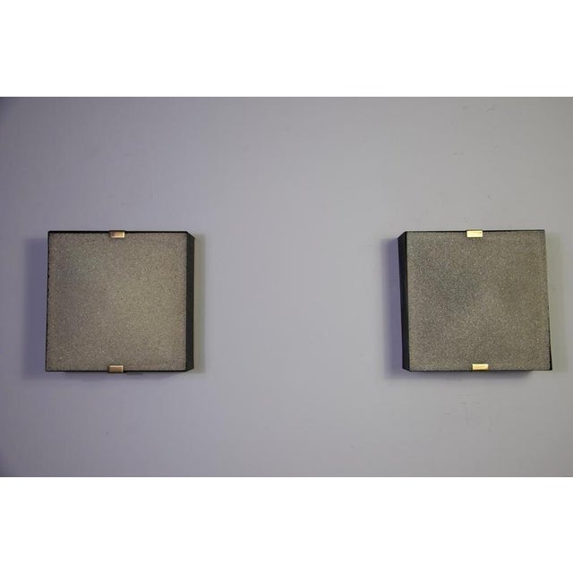 Mid-Century Square Flush Mounts, Italy, 1960s, Set of 2 For Sale - Image 4 of 15