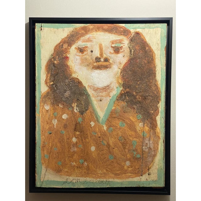 1970s Folk Art Portrait Painting by Jimmy Lee Sudduth, Framed For Sale - Image 6 of 13