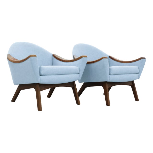 Pair of Mid Century Adrian Pearsall Lounge Chairs Model 1806-C for Craft Associates- Pair For Sale