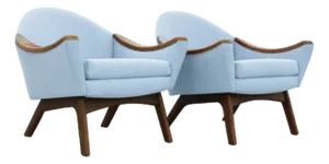 Pair of Mid Century Adrian Pearsall Lounge Chairs Model 1806-C for Craft Associates- Pair