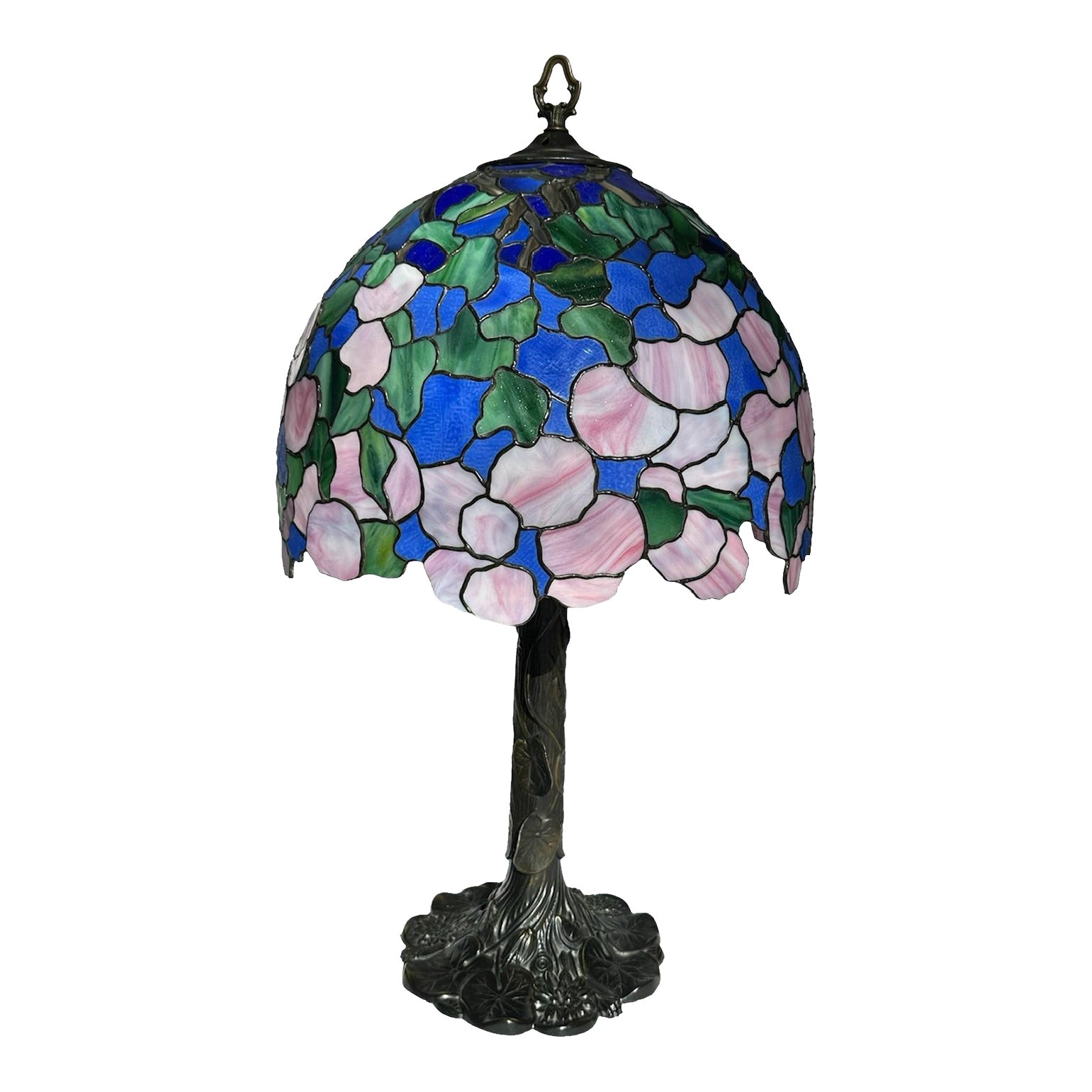 Tiffany Studios Style Stained Glass Lamp Hydrangea Floral Chairish