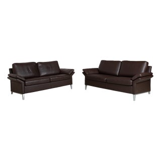 Three-Seater Sofas in Leather from Rolf Benz, Set of 2 For Sale