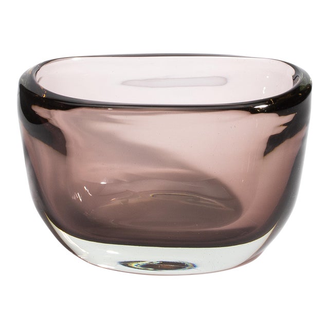 Hand Blown Murano Bowl Vase Massiccio Smoky For Sale