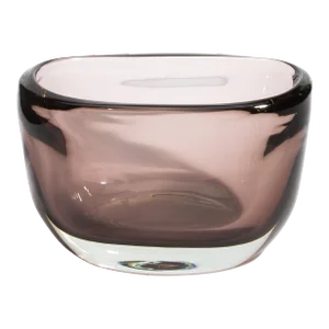Hand Blown Murano Bowl Vase Massiccio Smoky