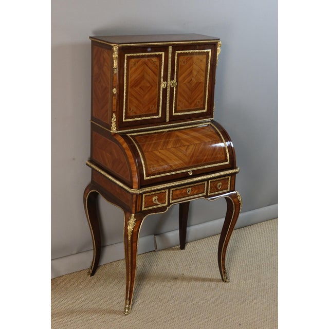 Napoleon III Brown Wood Desk For Sale - Image 10 of 16