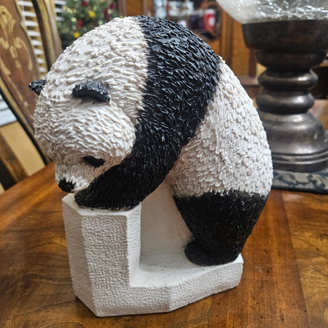 Vintage Mid Century 8.5” Tall Signed Stone Panda by Marian Weisberg. In excellent vintage condition, looks like new....