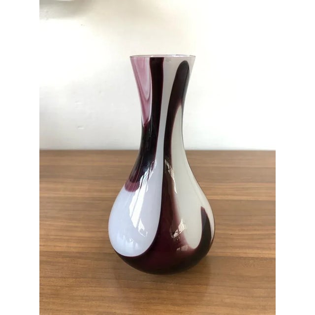 Purple Murano Glass Vase in Opal White Glass and Seed Colored Spots by Carlo Moretti, 1970s For Sale - Image 8 of 11