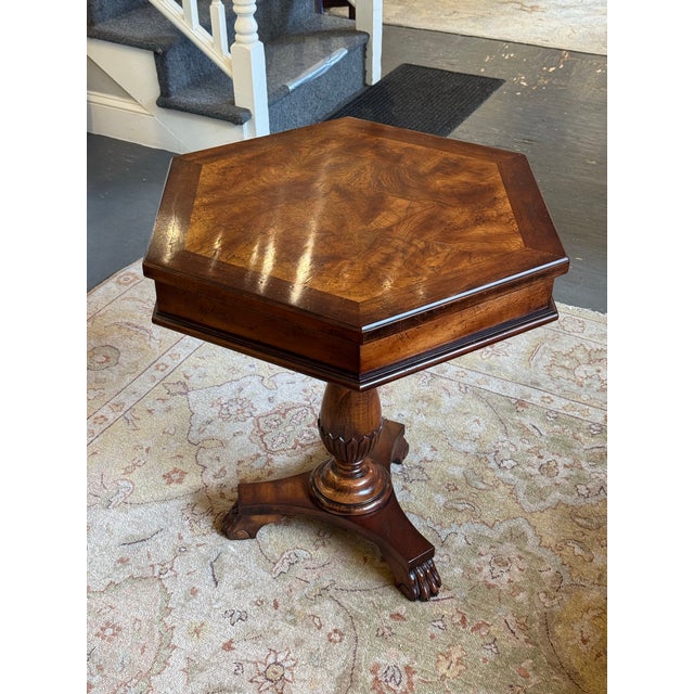 Brown Late 20th Century CTH Sherill Occasional Antique Mahogany Octagon Table For Sale - Image 8 of 9