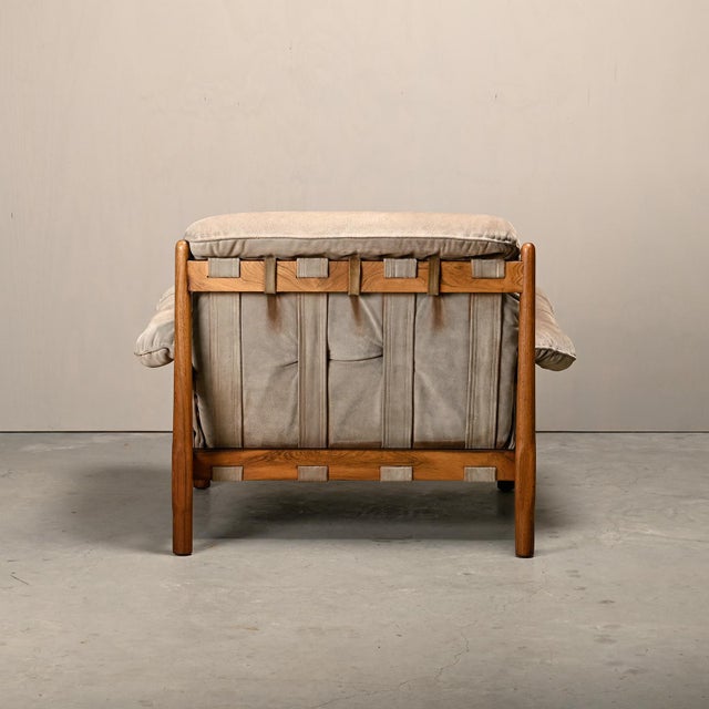 1960s Hardwood and Suede Lounge Chair in the style of Percival Lafer and Jean Gillon, 1960s For Sale - Image 5 of 18