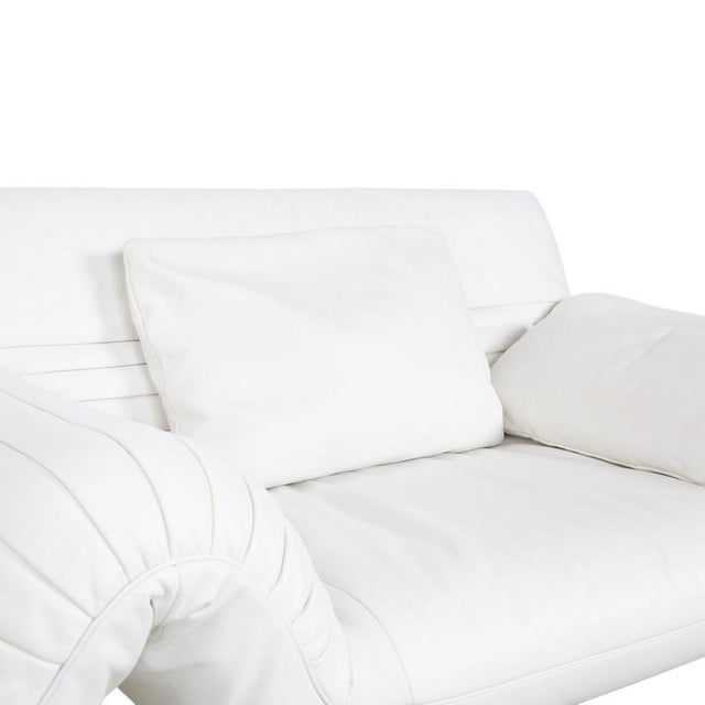 White DS 142 White Leather Wing Lounger Sofa with Chrome Feet and Manual Function from de Sede For Sale - Image 8 of 18