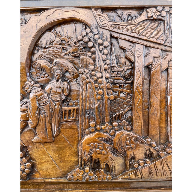 Early 20th Century Vintage Chinese Intricately Carved Wood Camphor Chest For Sale - Image 5 of 13