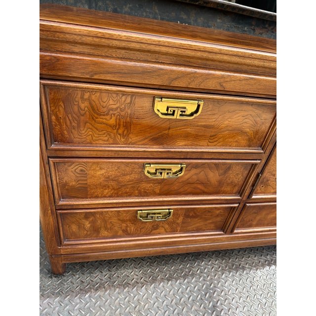 Wood 1980s Thomasville Mystic Collection Campaign Style Triple Dresser For Sale - Image 7 of 12