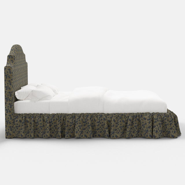 Not Yet Made - Made To Order Stoffer Home x Cloth & Company Thelma Ruffle Platform Bed in Dogwood Floral Sage, Queen For Sale - Image 5 of 8