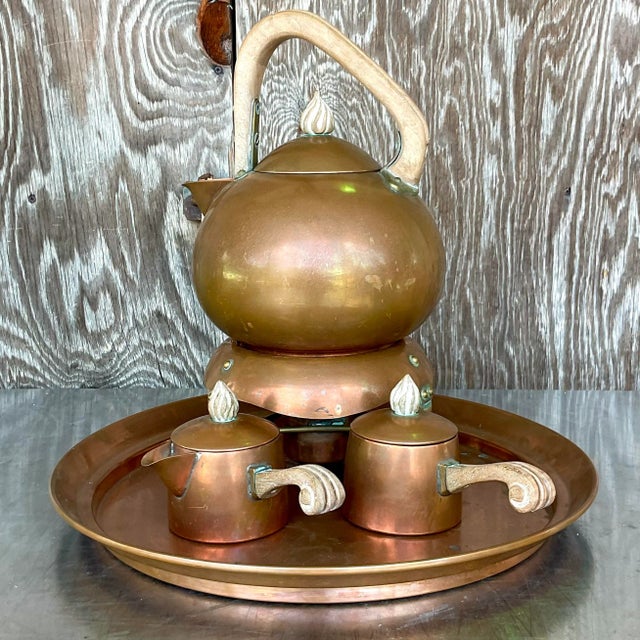 Vintage j.c. Moore Copper Tea Set- 5 Pieces | Chairish