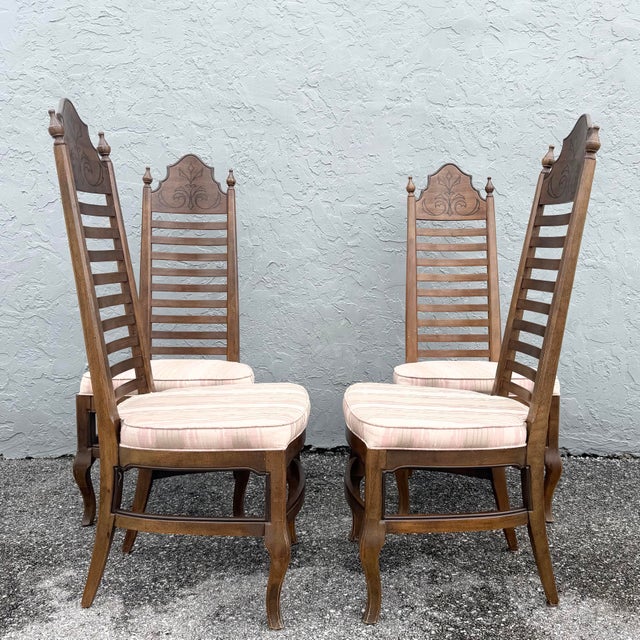 Mid 20th Century Vintage “Esperanto” High Back Dining Chairs by Drexel - Set of 4 For Sale - Image 5 of 11