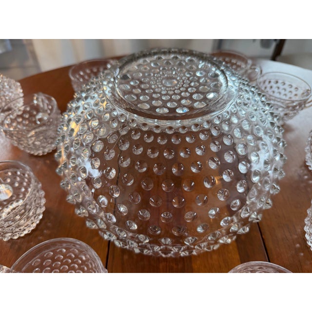 Early 20th Century Duncan & Miller Hobnail Punch Bowl Set - 12 Pieces For Sale - Image 9 of 12