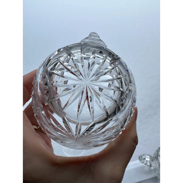 Glass Antique American Brilliant Period Cut Crystal Glass Sugar Creamer Set For Sale - Image 7 of 12