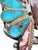 1980s Vintage Navajo Style Sterling Silver Turquoise & Spiny Oyster Butterfly Cuff Bracelet For Sale - Image 5 of 12