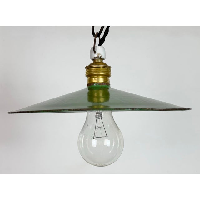 1930s Industrial Green Enamel Light, 1930s For Sale - Image 5 of 14