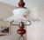 Special Pendant Light Lamp with Wood Handle & Opaline Glass For Sale - Image 6 of 11