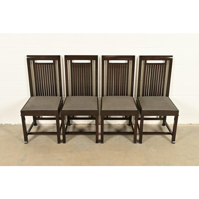 An exceptional set of four Arts & Crafts "Coonley 2" side chairs or dining chairs By Frank Lloyd Wright for Cassina...