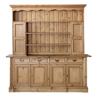 Large Antique English Pine Welsh Dresser | 1880s For Sale